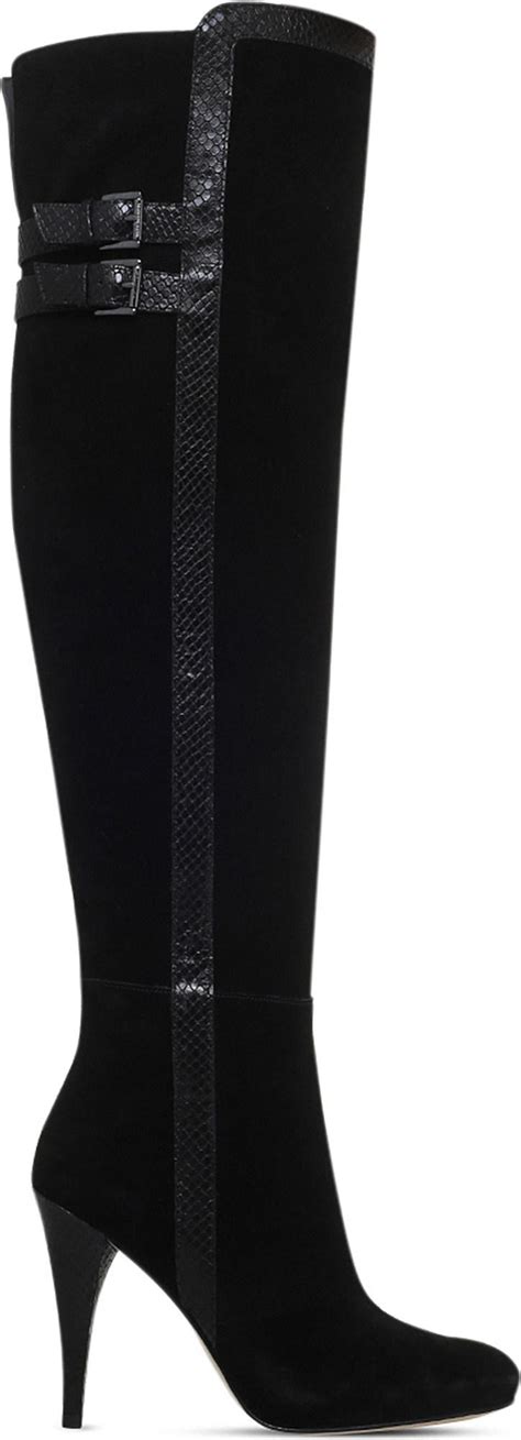 michael kors over the knee suede boots